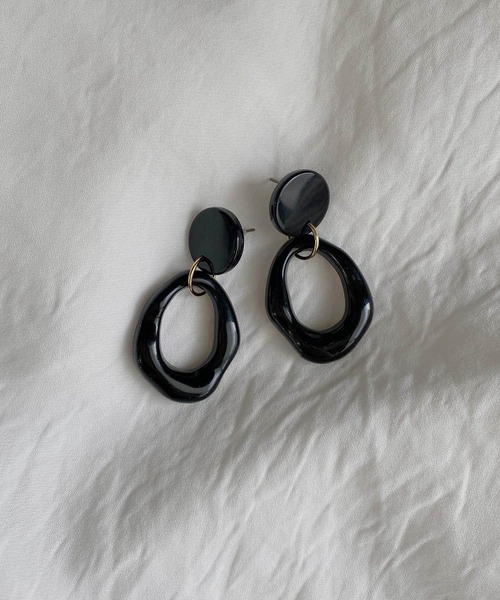 MIELI INVARIANT（ミエリインヴァリアント）の「Tear Oval Pierce（ピアス（両耳用）・レディース・ブラック・FREE）」の2枚目の写真