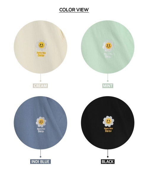 SONA(ソナ)の「SONYUNARA デイジー刺繍ポイント半袖Tシャツ(Tシャツ/カットソー・レディース・ブラック/ブルー/ミント/クリーム・FREE)」の5枚目の写真