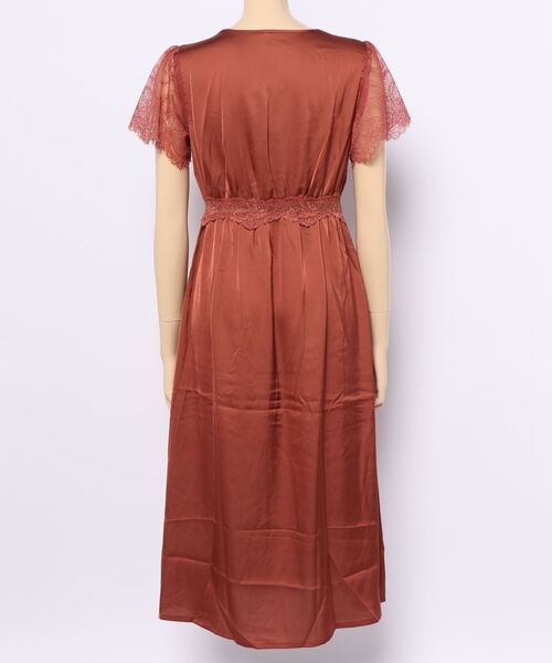 Jasmine Grandiflorum（ジャスミングランディフローラム）の「ロング丈ワンピースルームウェアランジェリー　ベビードール（ルームワンピース・レディース・ピンク/モカ/ワイン・MEDIUM/LARGE）」の5枚目の写真