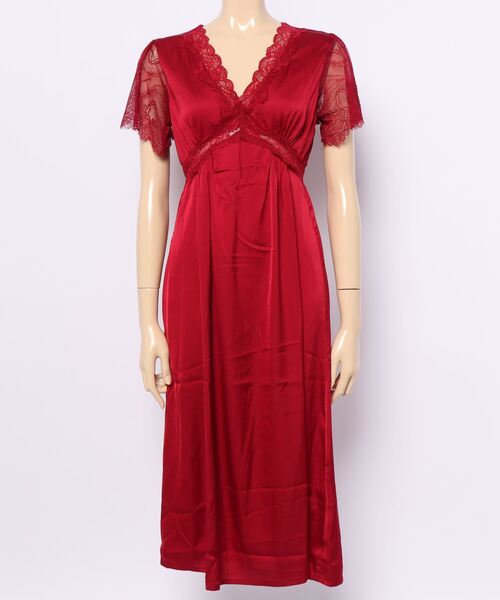 Jasmine Grandiflorum（ジャスミングランディフローラム）の「ロング丈ワンピースルームウェアランジェリー　ベビードール（ルームワンピース・レディース・ピンク/モカ/ワイン・MEDIUM/LARGE）」の8枚目の写真