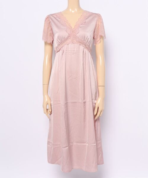 Jasmine Grandiflorum（ジャスミングランディフローラム）の「ロング丈ワンピースルームウェアランジェリー　ベビードール（ルームワンピース・レディース・ピンク/モカ/ワイン・MEDIUM/LARGE）」の7枚目の写真