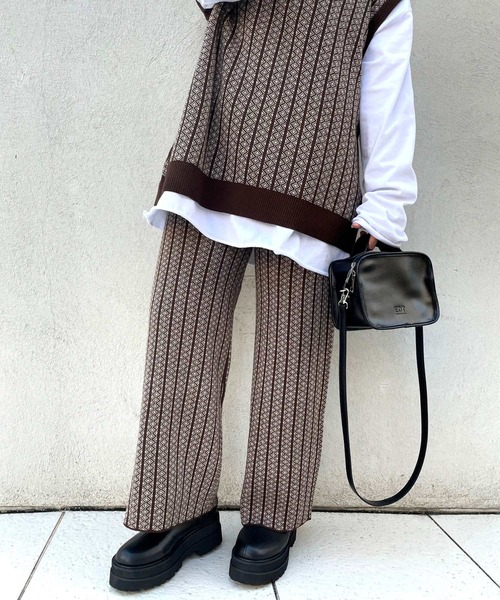 ＪＵＧＬＡＮＳ（ユグランス）の「☆ JQ編みニットパンツ（その他パンツ・レディース・ラベンダー/ブラック/ブラウン・FREE）」の3枚目の写真