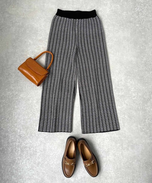 ＪＵＧＬＡＮＳ（ユグランス）の「☆ JQ編みニットパンツ（その他パンツ・レディース・ラベンダー/ブラック/ブラウン・FREE）」の2枚目の写真