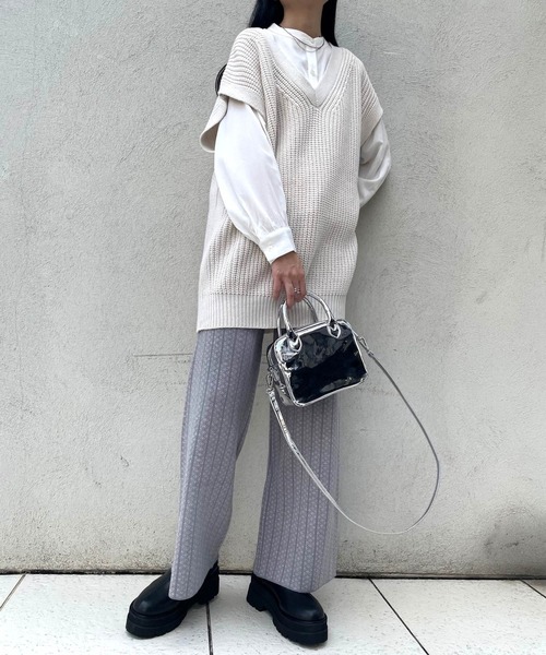 ＪＵＧＬＡＮＳ（ユグランス）の「☆ JQ編みニットパンツ（その他パンツ・レディース・ラベンダー/ブラック/ブラウン・FREE）」の10枚目の写真