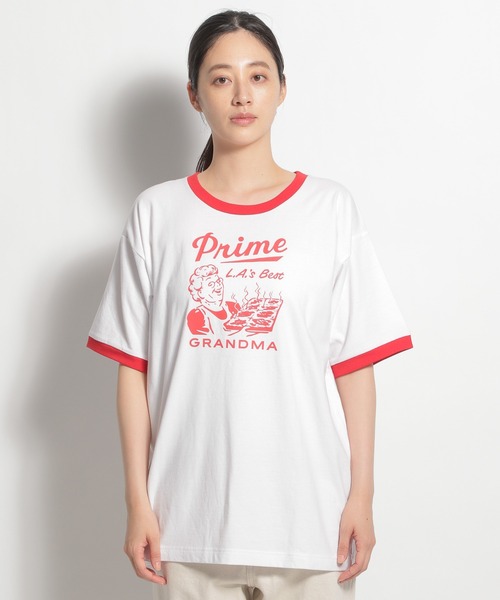 niko and...(ニコアンド)の「【Prime Pizza(プライムピザ)】コラボTシャツ(Tシャツ/カットソー・レディース・レッド・FREE)」の2枚目の写真
