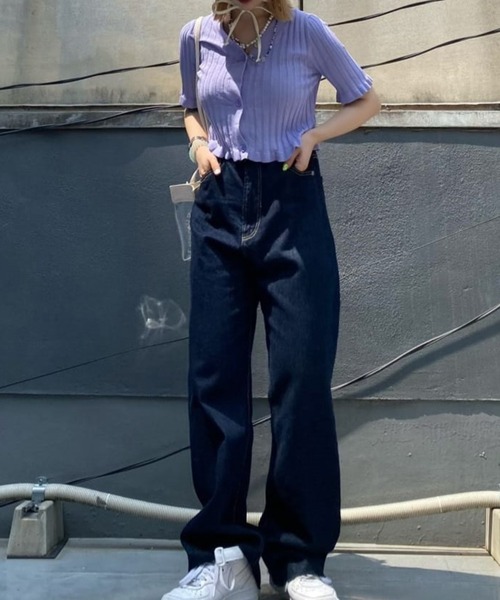 WEGO（ウィゴー）の「WEGO/フリルニットコンパクトカーディガン（カーディガン/ボレロ・レディース・ブラック/ライトパープル/オレンジ・FREE）」の9枚目の写真