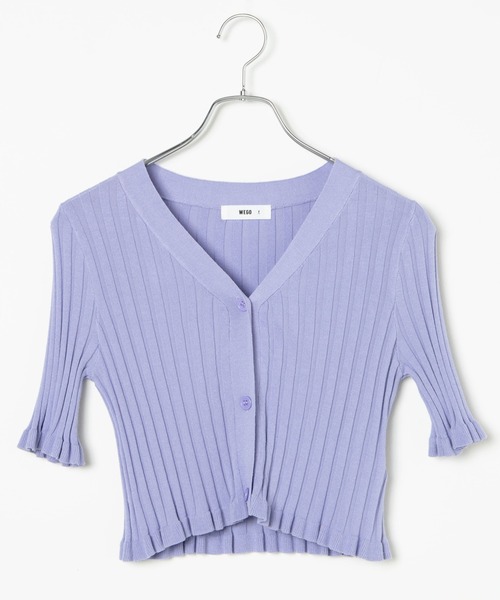 WEGO（ウィゴー）の「WEGO/フリルニットコンパクトカーディガン（カーディガン/ボレロ・レディース・ブラック/ライトパープル/オレンジ・FREE）」の16枚目の写真