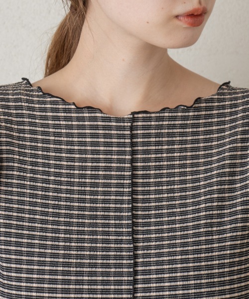 Kastane（カスタネ）の「ジャガードチェックパイピングプルオーバー（シャツ/ブラウス・レディース・ブラック/グリーン/アイボリー・FREE）」の20枚目の写真