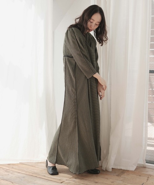 Kastane（カスタネ）の「ジャガードチェックパイピングプルオーバー（シャツ/ブラウス・レディース・ブラック/グリーン/アイボリー・FREE）」の11枚目の写真