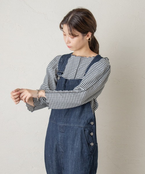 Kastane（カスタネ）の「ジャガードチェックパイピングプルオーバー（シャツ/ブラウス・レディース・ブラック/グリーン/アイボリー・FREE）」の19枚目の写真