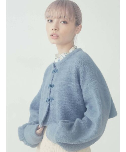 merry jenny(メリージェニー)の「fluffyチャイナニットソーカーディガン(カーディガン/ボレロ・レディース・ピンク/ブルー・FREE)」の12枚目の写真