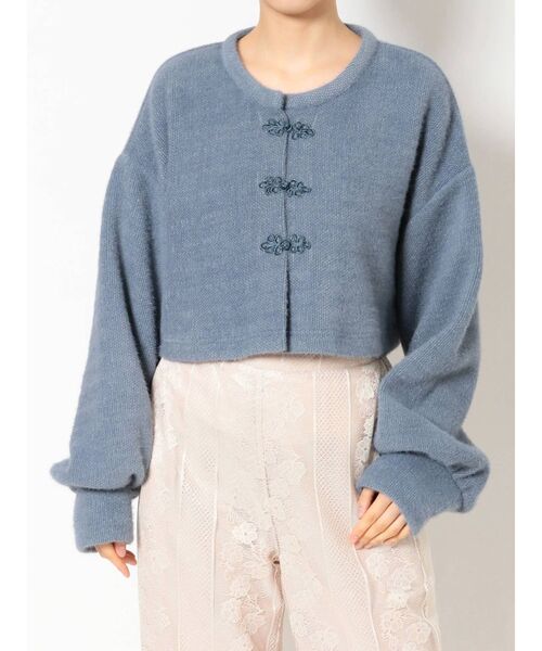 merry jenny(メリージェニー)の「fluffyチャイナニットソーカーディガン(カーディガン/ボレロ・レディース・ピンク/ブルー・FREE)」の5枚目の写真