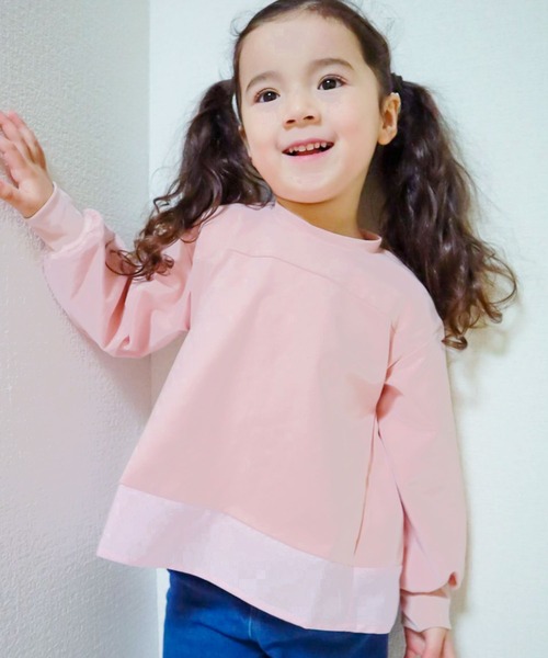 SUNDAYS SUN(サンデイズ サン)の「長袖Tシャツ(Tシャツ/カットソー・キッズ・アッシュ/ブラック/オフホワイト/ピンク・100/140/90/120/110/80/130)」の1枚目の写真