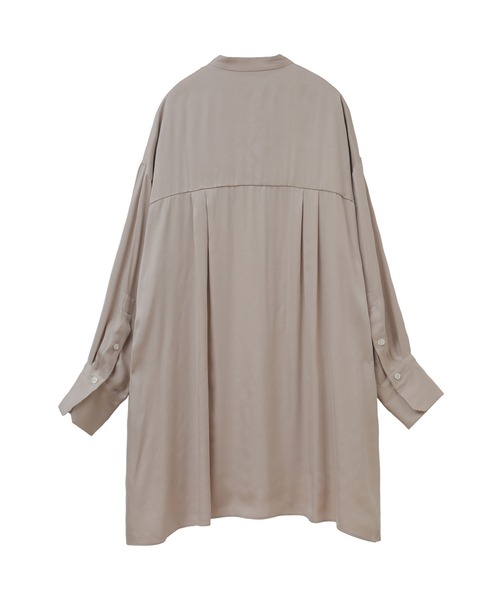 1er Arrondissement（プルミエアロンディスモン）の「ブライトフィブリルロングシャツ（シャツ/ブラウス・レディース・ブラック/グレイッシュベージュ・36）」の9枚目の写真