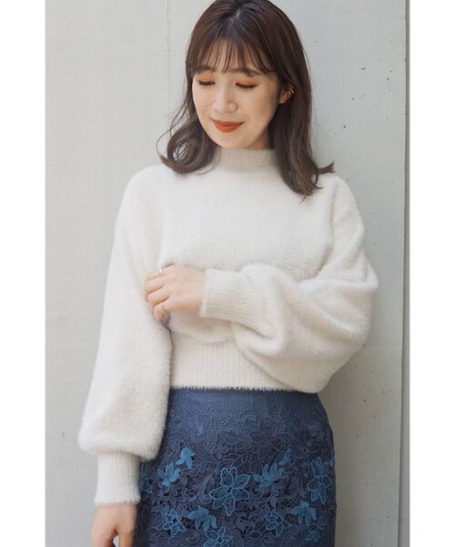 MERCURYDUO（マーキュリーデュオ）の「ハイネックミニシャギーニット（ニット/セーター・レディース・ブラウン/ライム/ブルー/アイボリー/ラベンダー・FREE）」の11枚目の写真