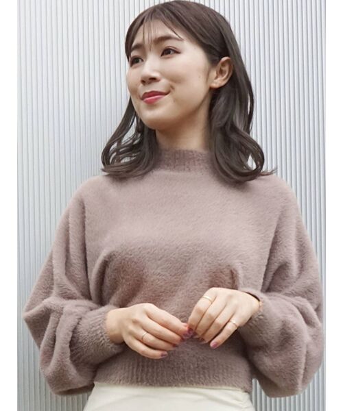 MERCURYDUO（マーキュリーデュオ）の「ハイネックミニシャギーニット（ニット/セーター・レディース・ブラウン/ライム/ブルー/アイボリー/ラベンダー・FREE）」の16枚目の写真