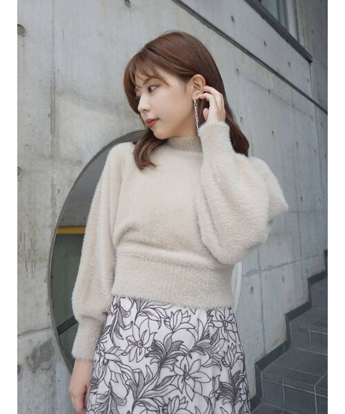 MERCURYDUO（マーキュリーデュオ）の「ハイネックミニシャギーニット（ニット/セーター・レディース・ブラウン/ライム/ブルー/アイボリー/ラベンダー・FREE）」の6枚目の写真