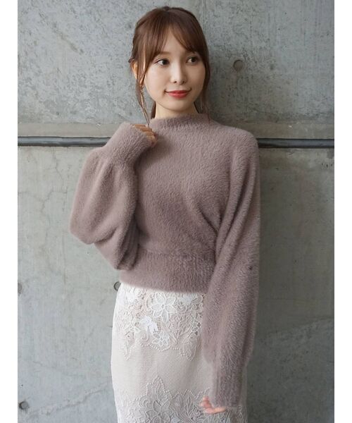 MERCURYDUO（マーキュリーデュオ）の「ハイネックミニシャギーニット（ニット/セーター・レディース・ブラウン/ライム/ブルー/アイボリー/ラベンダー・FREE）」の12枚目の写真