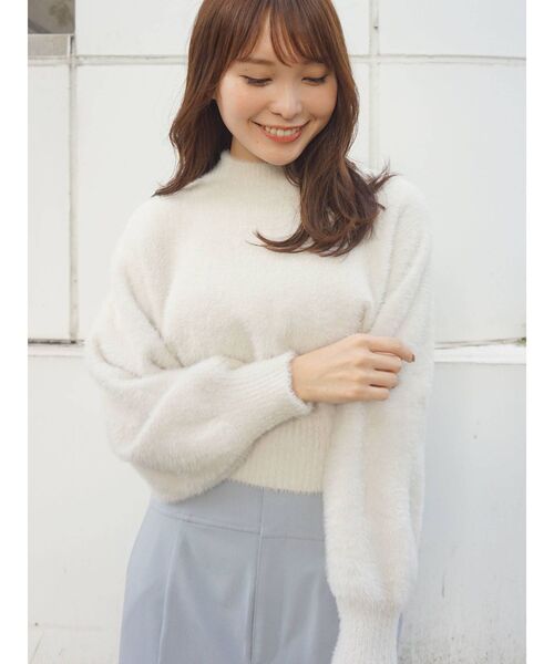 MERCURYDUO（マーキュリーデュオ）の「ハイネックミニシャギーニット（ニット/セーター・レディース・ブラウン/ライム/ブルー/アイボリー/ラベンダー・FREE）」の13枚目の写真