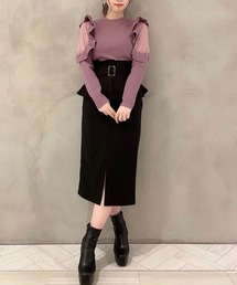 コルセットベルト付きタイトスカート