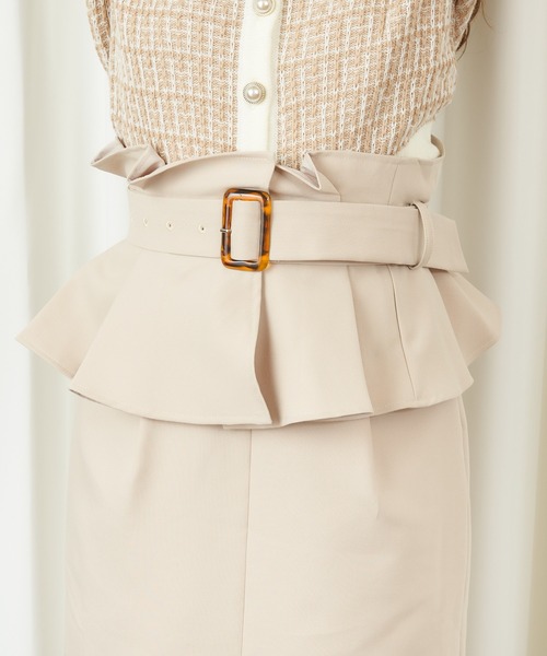 MIIA(ミーア)の「コルセットベルト付きタイトスカート(スカート・レディース・ブラック/ベージュ/パープル・FREE)」の14枚目の写真