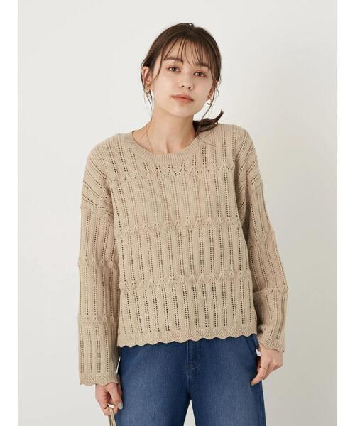 セール】【WEB限定】スカラップアイレットニットプルオーバー（ニット  