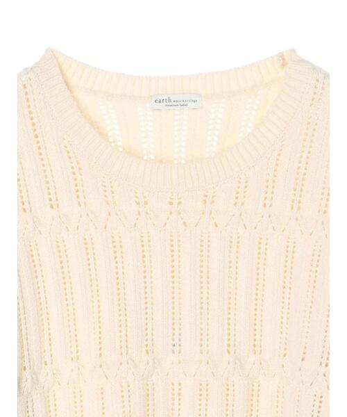 earth music&ecology（アースミュージックアンドエコロジー）の「【WEB限定】スカラップアイレットニットプルオーバー（ニット/セーター・レディース・ブラック/ダークブラウン/アイボリー/ライトベージュ・FREE）」の11枚目の写真