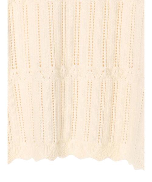 earth music&ecology（アースミュージックアンドエコロジー）の「【WEB限定】スカラップアイレットニットプルオーバー（ニット/セーター・レディース・ブラック/ダークブラウン/アイボリー/ライトベージュ・FREE）」の9枚目の写真