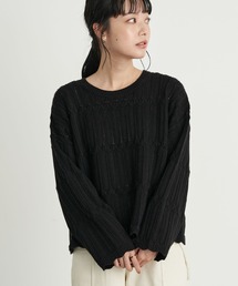 earth music&ecology | 【WEB限定】スカラップアイレットニットプルオーバー(ニット/セーター)