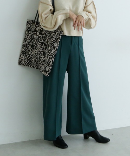 FREE'S MART（フリーズマート）の「【Sシリーズ対応】カルゼカットソーワイドパンツ（その他パンツ・レディース・ブラック/グリーン/オレンジ/パープル/グリーン系その他/ブラウン/レッド・MEDIUM/SMALL/X-SMALL）」の5枚目の写真