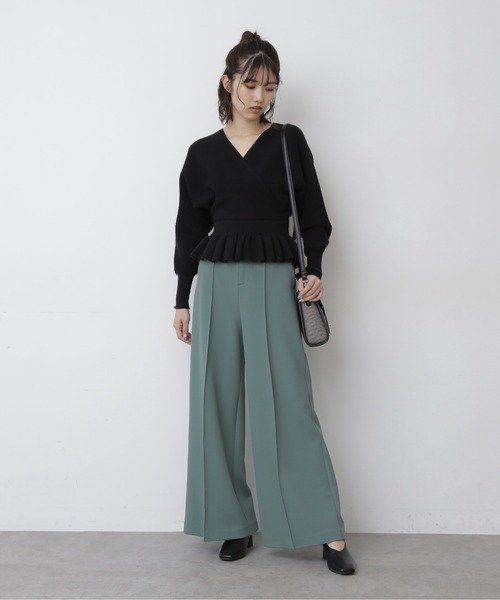 FREE'S MART（フリーズマート）の「【Sシリーズ対応】カルゼカットソーワイドパンツ（その他パンツ・レディース・ブラック/グリーン/オレンジ/パープル/グリーン系その他/ブラウン/レッド・MEDIUM/SMALL/X-SMALL）」の14枚目の写真