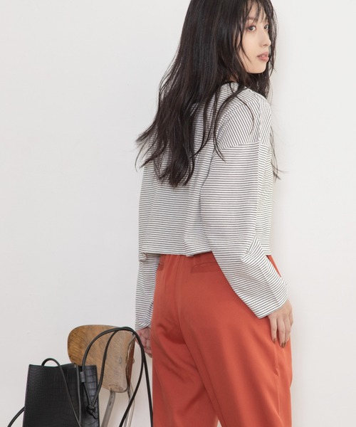 Mysa&Liina（ミーサリーナ）の「細ボーダー2WAYショートカーディガン（カーディガン/ボレロ・レディース・サックスブルー/オフホワイト/ミント・M）」の16枚目の写真