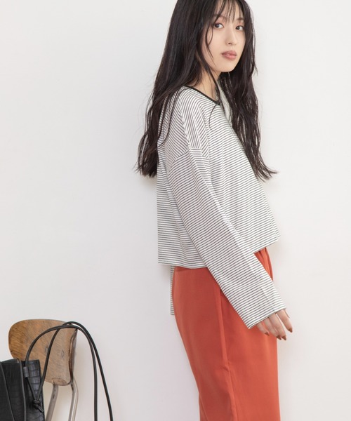 Mysa&Liina（ミーサリーナ）の「細ボーダー2WAYショートカーディガン（カーディガン/ボレロ・レディース・サックスブルー/オフホワイト/ミント・M）」の17枚目の写真