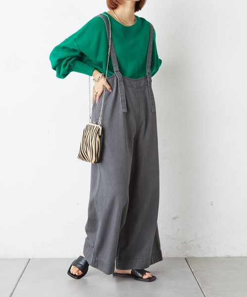 CIAOPANIC TYPY（チャオパニックティピー）の「【OSORO】スウェットライクニット（ニット/セーター・レディース・ブラック/グレー/イエロー/オレンジ/グリーン・ONE SIZE）」の13枚目の写真