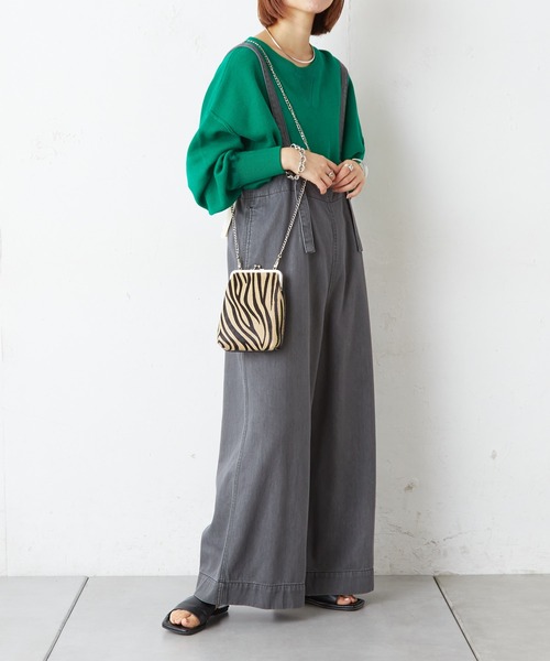 CIAOPANIC TYPY（チャオパニックティピー）の「【OSORO】スウェットライクニット（ニット/セーター・レディース・ブラック/グレー/イエロー/オレンジ/グリーン・ONE SIZE）」の8枚目の写真