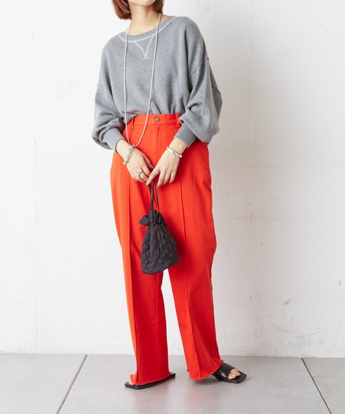 CIAOPANIC TYPY（チャオパニックティピー）の「【OSORO】スウェットライクニット（ニット/セーター・レディース・ブラック/グレー/イエロー/オレンジ/グリーン・ONE SIZE）」の17枚目の写真