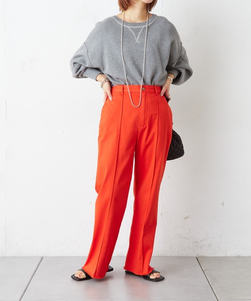 CIAOPANIC TYPY（チャオパニックティピー）の「【OSORO】スウェットライクニット（ニット/セーター・レディース・ブラック/グレー/イエロー/オレンジ/グリーン・ONE SIZE）」の12枚目の写真