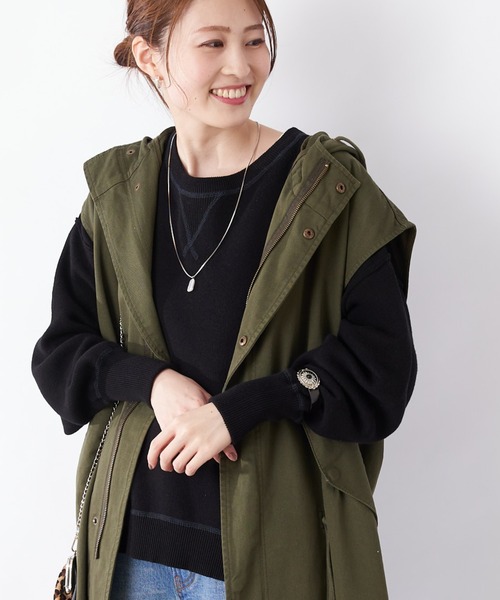 CIAOPANIC TYPY（チャオパニックティピー）の「【OSORO】スウェットライクニット（ニット/セーター・レディース・ブラック/グレー/イエロー/オレンジ/グリーン・ONE SIZE）」の16枚目の写真