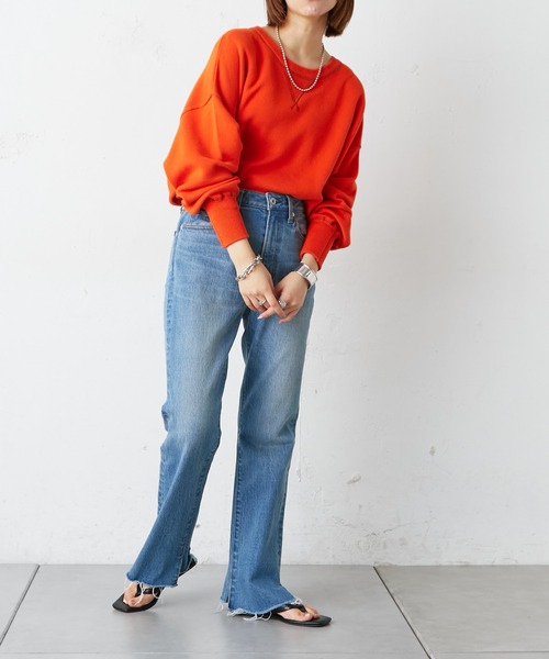 CIAOPANIC TYPY（チャオパニックティピー）の「【OSORO】スウェットライクニット（ニット/セーター・レディース・ブラック/グレー/イエロー/オレンジ/グリーン・ONE SIZE）」の15枚目の写真