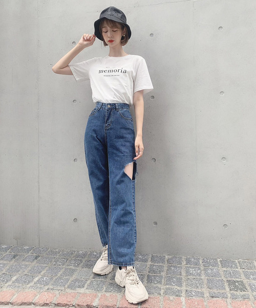 Voyage titty&Co.PETIT（ボヤージュティティアンドコープチ）の「【Voyage titty&Co. PETIT】トーンデニムパンツ（デニムパンツ・レディース・インディゴブルー・SMALL/MEDIUM/LARGE）」の2枚目の写真