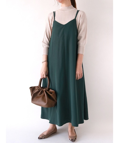 Te chichi(テチチ)の「フィブリルバックリボンキャミワンピース(ワンピース・レディース・ネイビー/グリーン/モカ・フリ-)」の3枚目の写真