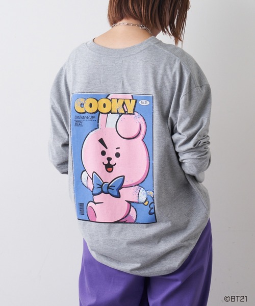 BT21（ビーティーイシビル）の「#【BT21】キャラクターカットソー（Tシャツ/カットソー・レディース・ブラック/グレー/ブラック系その他/グレー系その他/ブラック系その他2/ブラック系その他3/グレー系その他2・S/M/L）」の6枚目の写真