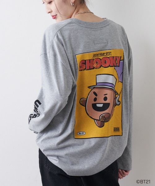 BT21（ビーティーイシビル）の「#【BT21】キャラクターカットソー（Tシャツ/カットソー・レディース・ブラック/グレー/ブラック系その他/グレー系その他/ブラック系その他2/ブラック系その他3/グレー系その他2・S/M/L）」の5枚目の写真