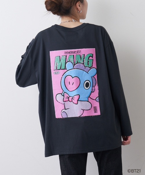 BT21（ビーティーイシビル）の「#【BT21】キャラクターカットソー（Tシャツ/カットソー・レディース・ブラック/グレー/ブラック系その他/グレー系その他/ブラック系その他2/ブラック系その他3/グレー系その他2・S/M/L）」の4枚目の写真