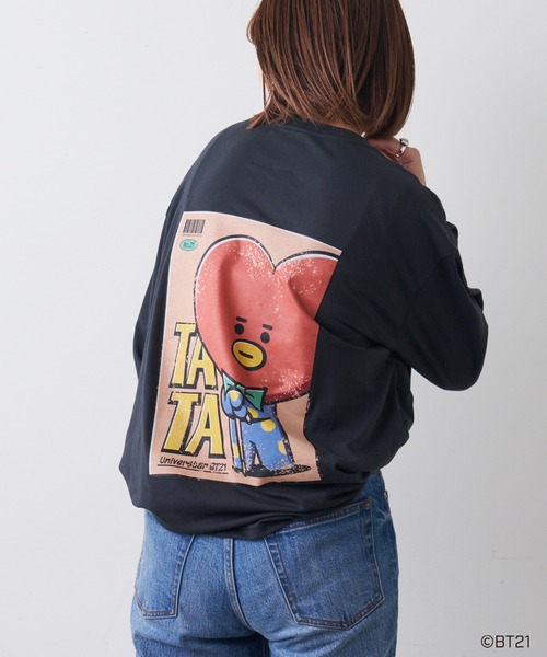 BT21（ビーティーイシビル）の「#【BT21】キャラクターカットソー（Tシャツ/カットソー・レディース・ブラック/グレー/ブラック系その他/グレー系その他/ブラック系その他2/ブラック系その他3/グレー系その他2・S/M/L）」の2枚目の写真