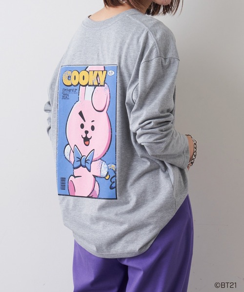 BT21（ビーティーイシビル）の「#【BT21】キャラクターカットソー（Tシャツ/カットソー・レディース・ブラック/グレー/ブラック系その他/グレー系その他/ブラック系その他2/ブラック系その他3/グレー系その他2・S/M/L）」の10枚目の写真