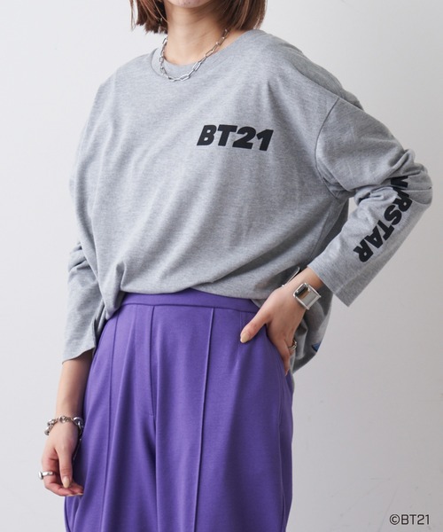 BT21（ビーティーイシビル）の「#【BT21】キャラクターカットソー（Tシャツ/カットソー・レディース・ブラック/グレー/ブラック系その他/グレー系その他/ブラック系その他2/ブラック系その他3/グレー系その他2・S/M/L）」の18枚目の写真