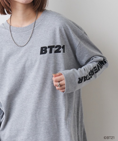 BT21（ビーティーイシビル）の「#【BT21】キャラクターカットソー（Tシャツ/カットソー・レディース・ブラック/グレー/ブラック系その他/グレー系その他/ブラック系その他2/ブラック系その他3/グレー系その他2・S/M/L）」の22枚目の写真