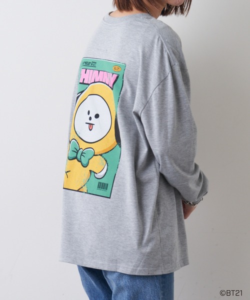 BT21（ビーティーイシビル）の「#【BT21】キャラクターカットソー（Tシャツ/カットソー・レディース・ブラック/グレー/ブラック系その他/グレー系その他/ブラック系その他2/ブラック系その他3/グレー系その他2・S/M/L）」の14枚目の写真