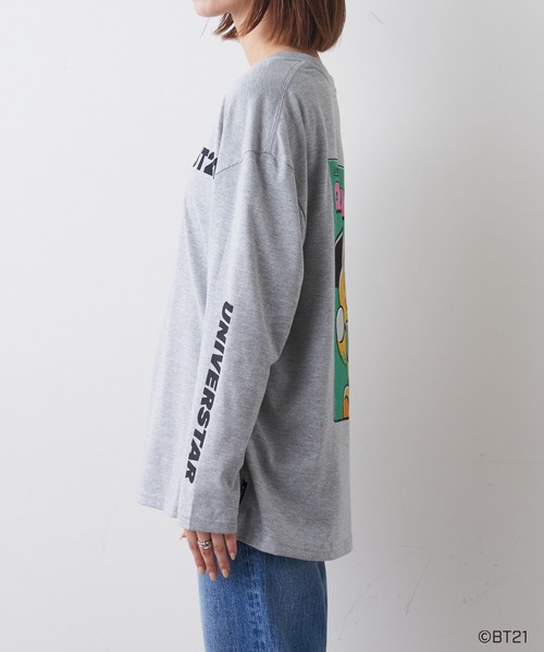 BT21（ビーティーイシビル）の「#【BT21】キャラクターカットソー（Tシャツ/カットソー・レディース・ブラック/グレー/ブラック系その他/グレー系その他/ブラック系その他2/ブラック系その他3/グレー系その他2・S/M/L）」の11枚目の写真